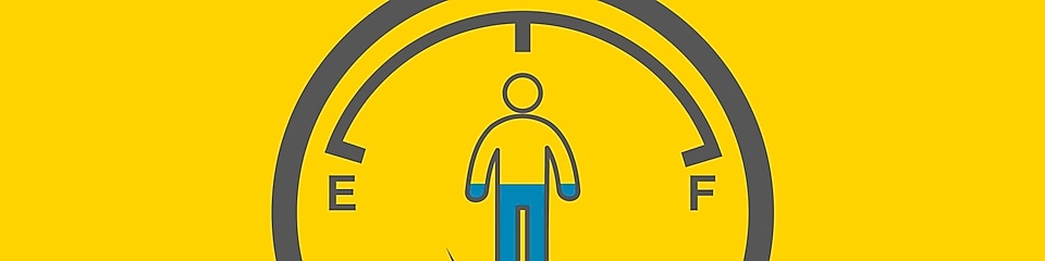 Icono de hidratación en forma de contador de hidratación sobre fondo amarillo