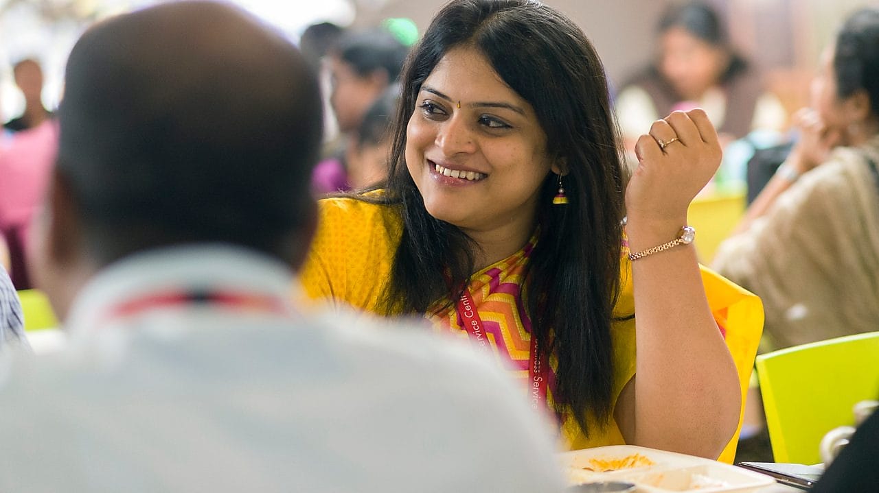 Shell employees during lunch