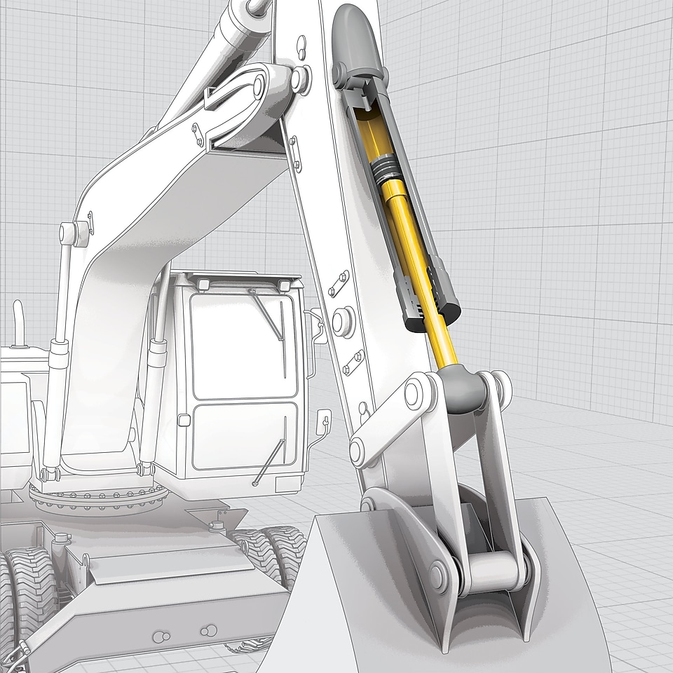 drawing of a excavator