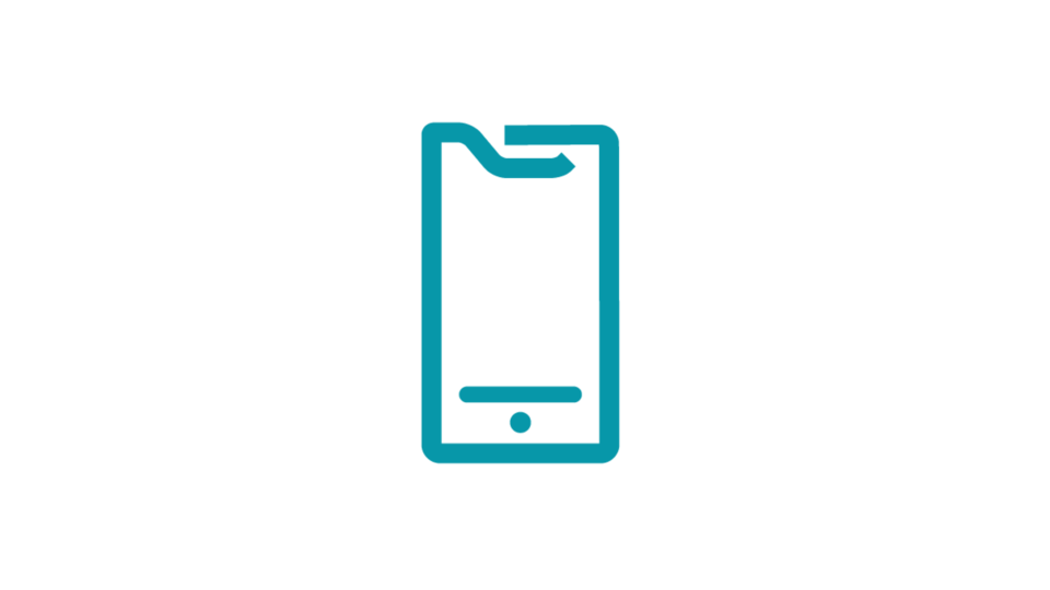 Icono azul representando un teléfono movil