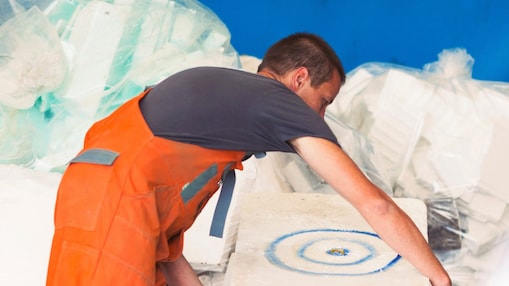 Worker managing waste