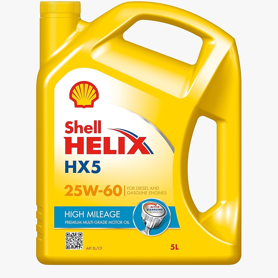 Foto del envase de Shell Helix HX5 High Mileage 25W-60