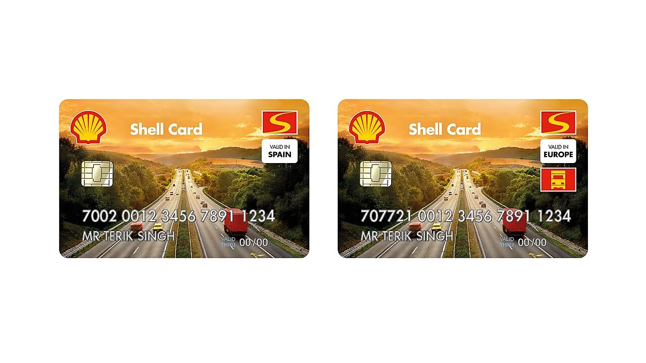 Las dos tarjetas EuroShell sobre fondo blanco