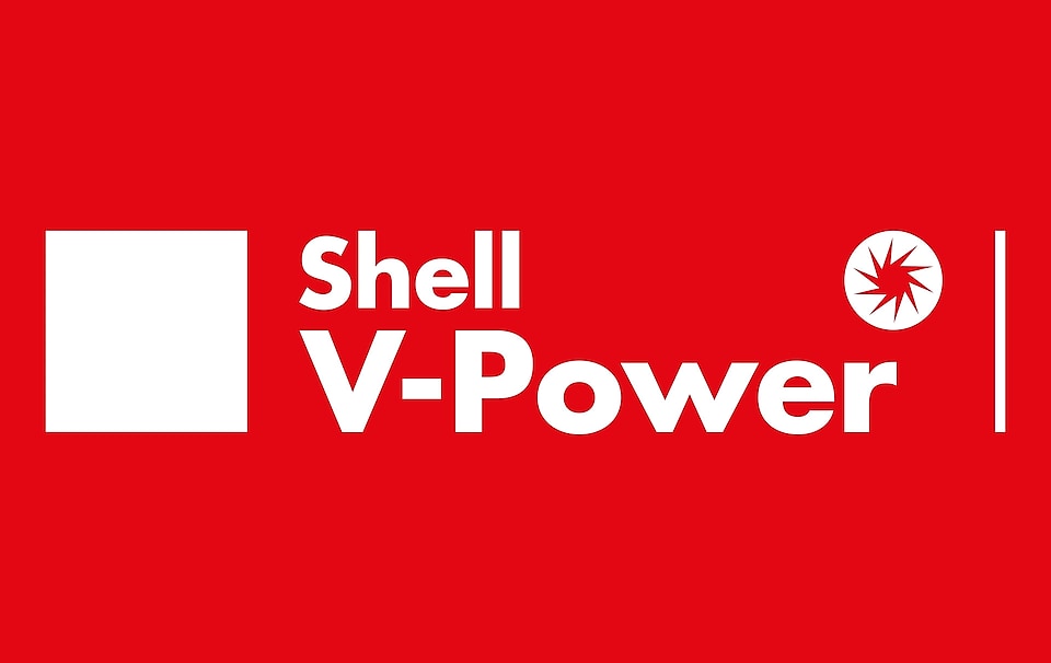 nuevo logo de Shell V-Power sobre fondo rojo