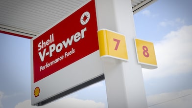 Señal de Shell V-Power en una estación Shell