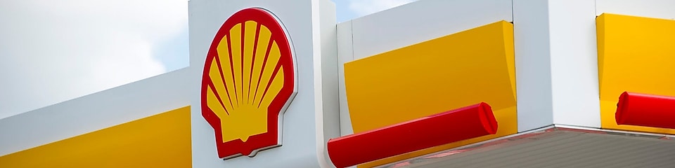 Logo de Shell en ena estación de servicio